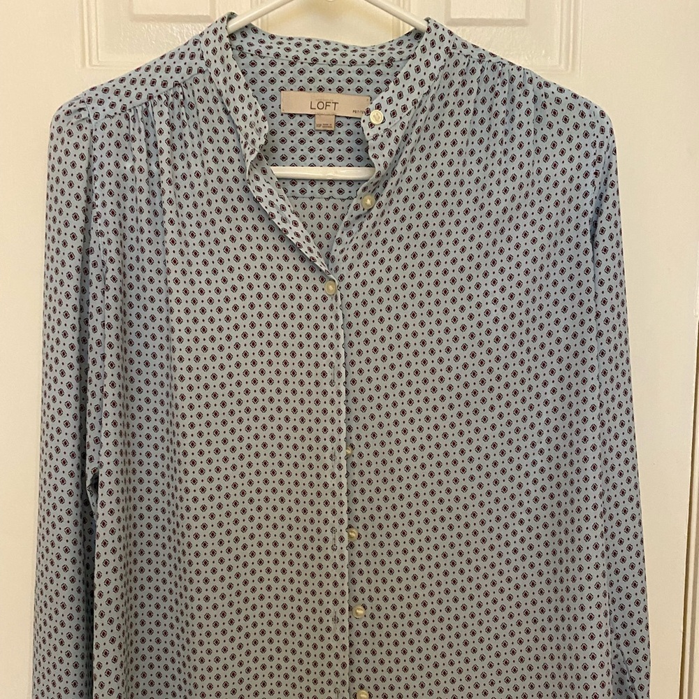 LOFT blue button-down shirt